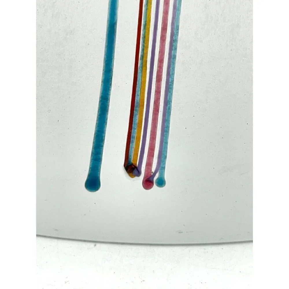 Bertil Vallien Kosta Boda Vintage 70s Signed Swedish Art Glass Rainbow Vase